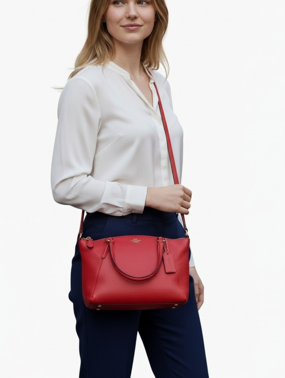 Coach Kelsey Mini Crossbody Satchel Fuchsia Leather Gently Loved